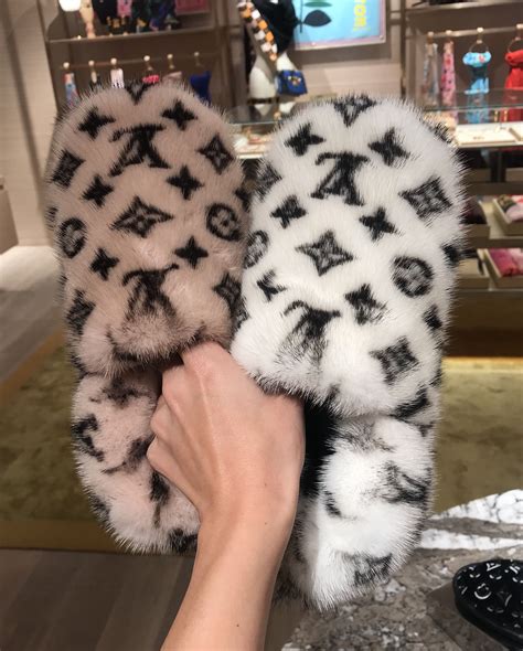 louis vuitton mink fur slippers